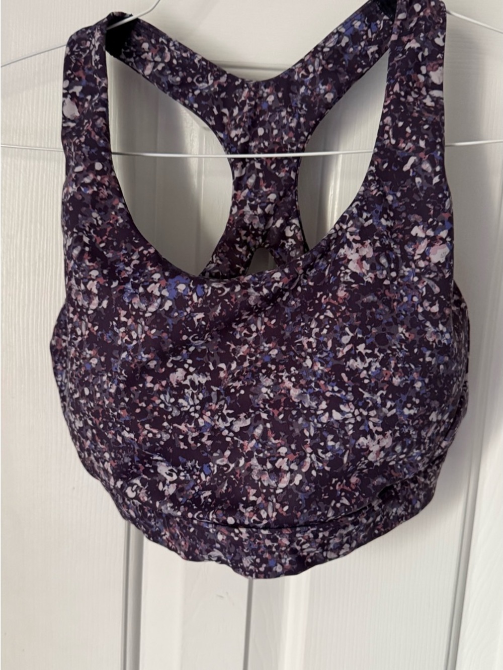 Athleta Purple Floral Racerback Sports Bra Top